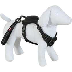 Harnais et laisse enrouleur intégré S noir pour petit chien max 12 kg - zolux