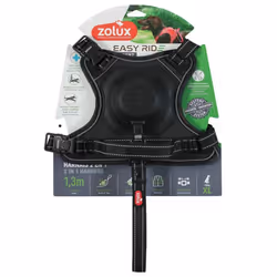 Harnais et laisse enrouleur intégré XL noir pour chien max 77 kg - zolux
