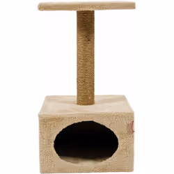 Cet arbre à chat Solo composé d'une niche où vous chat pourra dormir en toute sécurité et d'un plateau pour être en hauteur.P ...