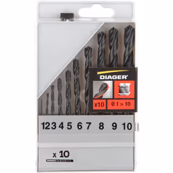 Coffret de 10 forets métaux HSS Standard - 752C
