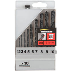 Diager - Coffret de 10 forets métaux hss Standard - 752C
