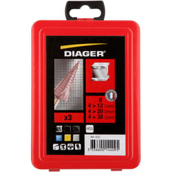 Diager - Coffret de 3 Forets métal étagés 5% colbalt TiAIN - 503C