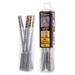 Diager Booster Plus, Marteau perforateur, Ensemble de forets, 1 cm, 210 mm, Brique, Béton, pierre, 15 cm