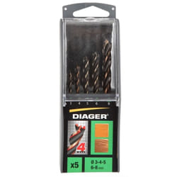 Jeu de forets à bois Diager 910D; 3/4/5/6/7/8 mm; 5 unités