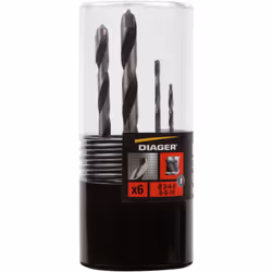 Pack de 6 forets métal carbure D2409 Ø3-4-5-68-10mm - 507C