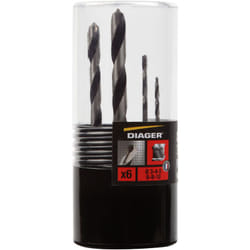 Diager - Pack de 6 forets métal carbure D2409 Ø3-4-5-68-10mm - 507C