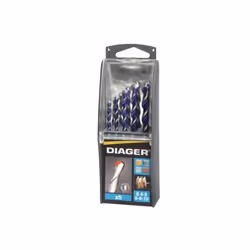 Coffret Forets multi-matériaux x5 DIAGER - 215B Idéal pour percer le métal, le bois dur, la céramique (faîence), la brique pl ...
