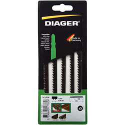 Diager - Pack de 5 lames scie sauteuse spéciale débitage 5-50mm - L010W Long. Utile 155 Long. Totale 180