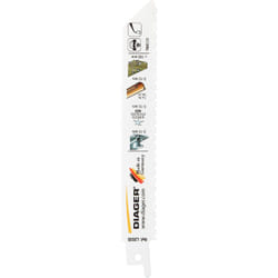 Diager - Pack de 5 lames scie sabre denture Twin cut - L203S Long. Utile 205 Long. Totale 225