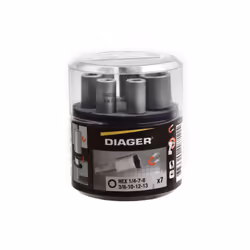 Coffret de 7 douilles à tête hexagonale magnétique pro de qualité DIAGER, pour vis à tête hexagonale. Vous retrouverez à l'in ...