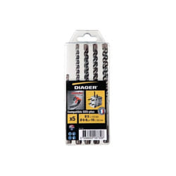Coffrets de 5 forets béton DIAGER SDS-plus Booster-plus - 110C