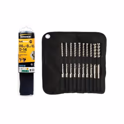 Trousse 10 forets Béton ROCKFASTER SDS Plus Diager 3 Forets SDS-Plus 6mm L 100x160mm 3 Forets SDS-Plus 8mm L 100x160mm 2 Fore ...