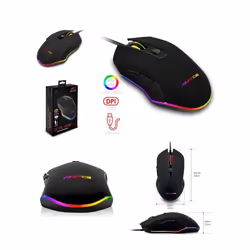 Souris Gamer - GTA210 - Ergonomique - 6 Boutons - 2400 DPI - Rétro-éclairage RGB