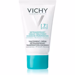 Vous souhaitez moins transpirer en 7&nbsp;jours&nbsp;? Le traitement crème anti-transpirant 7&nbsp;jours de Vichy va prendre soin de vos aisselles en réduisant efficacement la production de sueur semaine après semaine. Il préviendra les odeurs désagréables ainsi que la sensation d’humidité indésirable tout en apaisant et en renforçant les peaux sensibles grâce à sa teneur en eau minérale de Vichy. Cet anti-transpirant à séchage rapide va vous permettre de conserver des aisselles sèches tout en vous assurant un confort durable.