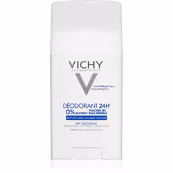Vous en avez assez des odeurs désagréables de transpiration&nbsp;? Le déodorant solide 24h Vichy Deodorant vous garantit une protection durable pour mettre fin à ces désagréments. Grâce à sa formule hypoallergénique