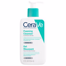 Le gel moussant nettoyant CeraVe Foaming Cleanser est spécialement conçu pour les peaux normales à grasses. Il élimine le sébum en excès et les impuretés de la peau sans déranger sa barrière protectrice naturelle.