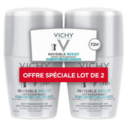 Vichy Déodorant Invisible Resist Dermo-Détranspirant 72H Roll-On Lot de 2 x 50 ml