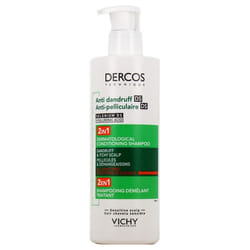 Vichy Dercos Shampoing Démêlant Traitant Anti-Pelliculaire Cuir Chevelu Sensible 390 ml
