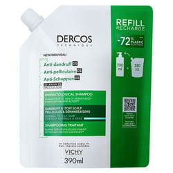 Vichy Dercos Shampoing Traitant Anti-Pelliculaire Cheveux Normaux à Gras Éco-Recharge 390 ml