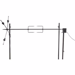 Équipé d'une broche L170 cm, un moteur électrique force 50 kg (2t/min), deux lardoires pour piquer la pièce de viande, quatre ...
