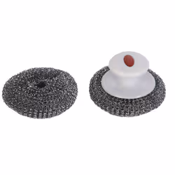 2 boules inox avec poignées - Le Marquier En laine d'inox. À utiliser pour nettoyer sa plaque de plancha. Ø 9.5 cm. N'abîment ...