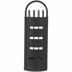 Matière : Acier peint Couleur : Noir Corps du SERVITEUR original en forme bouclier L22 cm 4 ustensiles H60 cm. Dimensions : 2 ...