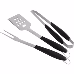 Set 3 ustensiles inox plancha - Le Marquier En inox. Equipé d'une spatule, d'une fourchette et d'une pince pouvant être suspe ...