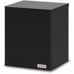 Matière : Acier peint Couleur : Noir Equipé d'un couvercle rabattable Dimensions : 40 x 35 x 45 cm