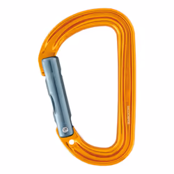 Petzl M39A S, Verrou, Mousqueton à verrou, En forme de D, Aluminium, Jaune, 23 kN