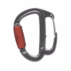 Petzl M042AA00, Verrou tournant, Mousqueton à verrou, En forme de D, Aluminium, Gris, 23 kN