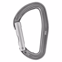 Petzl DJINN, Doigt droit, Mousqueton à verrou, Aluminium, Gris, 23 kN, 9 kN