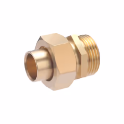 Raccord droit 3 pièces à souder pour tube en cuivre de diamètre 16 mm - sortie mâle 3/4 (20x27) - joint sphéroconique. Ce rac ...