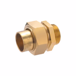 Raccord droit 3 pièces à souder pour tube en cuivre de diamètre 22 mm - sortie mâle 3/4 (20x27) - joint sphéroconique. Ce rac ...