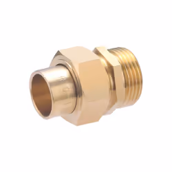 Raccord droit 3 pièces à souder pour tube en cuivre de diamètre 18 mm - sortie mâle 3/4 (20x27) - joint sphéroconique. Ce rac ...