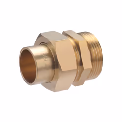 Raccord droit 3 pièces à souder pour tube en cuivre de diamètre 28 mm - sortie mâle 1"1/4 (33x42) - joint sphéroconique. Ce r ...