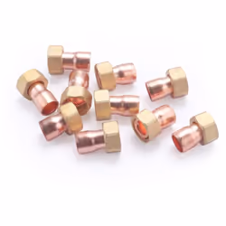 Raccord droit 2 pièces à souder pour tube en cuivre de diamètre 12 mm - sortie femelle écrou prisonnier 3/8 (12x17) Ce raccor ...