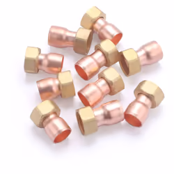 Raccord droit 2 pièces à souder pour tube en cuivre de diamètre 14 mm - sortie femelle écrou prisonnier 3/8 (12x17) Ce raccor ...