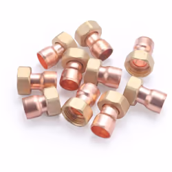 Raccord droit 2 pièces à souder pour tube en cuivre de diamètre 16 mm - sortie femelle écrou prisonnier 1/2 (15x21) Ce raccor ...