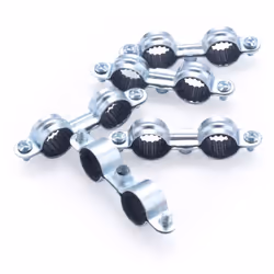 Collier de fixation double isophonique pour tube en cuivre de diamètre 14 mm Fabriqué en acier, ce collier est conçu pour fix ...