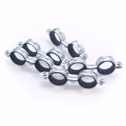 Collier de fixation double isophonique pour tube en cuivre de diamètre 22 mm Fabriqué en acier, ce collier est conçu pour fix ...