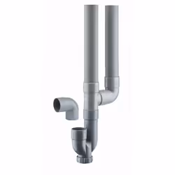 Description générale Siphon machine à laver double sortie horizontale Ø40 pour l'évacuation des eaux usées de deux tuyaux de  ...