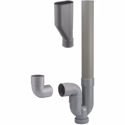 - intégre un coude pour un retour à la verticale - entonnoir sortie Ø40 fourni - siphon à coller avec une colle PVC - tube Ø4 ...