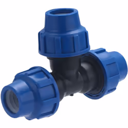 Té égal en plastique pour tubes polyéthylène de diamètre 20 mm Il permet de réaliser un circuit d'alimentation en eau à l'ext ...