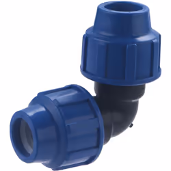 Coude égal en plastique pour tubes polyéthylène de diamètre 25 mm Il permet de réaliser un circuit d'alimentation en eau à l' ...
