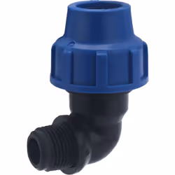 Coude en plastique pour tube polyéthylène de diamètre 20 mm - sortie mâle 1/2 (15x21) Il permet de réaliser un circuit d'alim ...