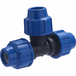 Té égal en plastique pour tubes polyéthylène de diamètre 25 mm Il permet de réaliser un circuit d'alimentation en eau à l'ext ...
