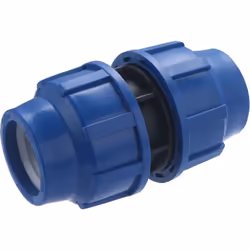 Jonction égale en plastique pour tubes polyéthylène de diamètre 40 mm Elle permet de réaliser un circuit d'alimentation en ea ...