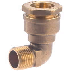 Raccord en laiton pour tube polyéthylène de diamètre 20 mm - sortie mâle 1/2 (15x21) avec un angle à 90° Il permet de réalise ...