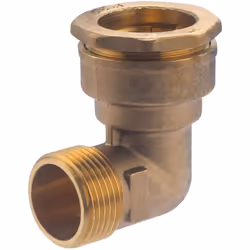 Raccord en laiton pour tube polyéthylène de diamètre 32 mm - sortie mâle 1' (26x34) avec un angle à 90° Il permet de réaliser ...