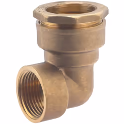 Raccord en laiton pour tube polyéthylène de diamètre 32 mm - sortie femelle 1' (26x34) avec un angle à 90° Il permet de réali ...